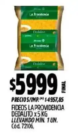 Supermercados Yaguar La providencia fideos oferta