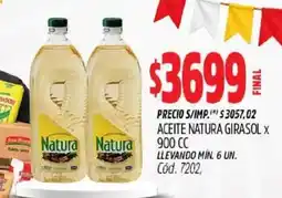 Supermercados Yaguar Natura aceite girasol oferta