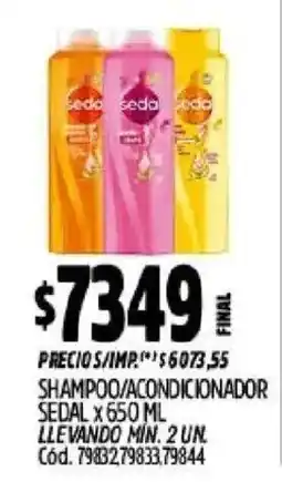 Supermercados Yaguar Seda shampoo/ acondicionador oferta