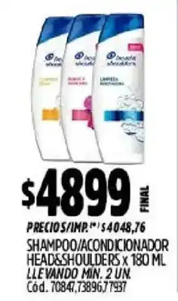 Supermercados Yaguar Head & Shoulders shampoo/ acondicionador oferta