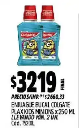 Supermercados Yaguar Colgate enjuague bucal plax kids minions oferta