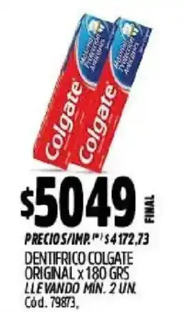 Supermercados Yaguar Colgate dentífrico original oferta