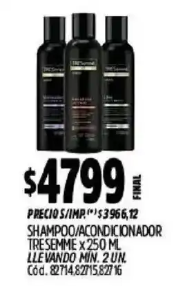 Supermercados Yaguar Tresemme shampoo/condicionador oferta