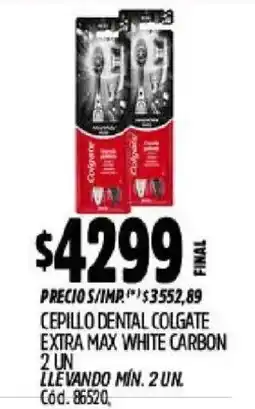 Supermercados Yaguar Colgate cepillo dental extra max white carbon oferta