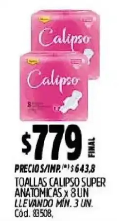 Supermercados Yaguar Calipso toallas super anatomicas oferta