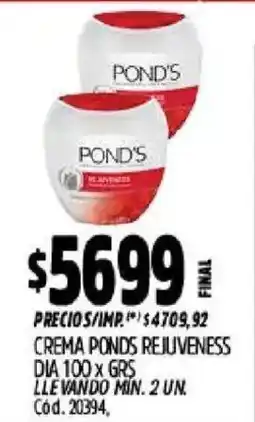 Supermercados Yaguar Ponds crema rejuventes oferta