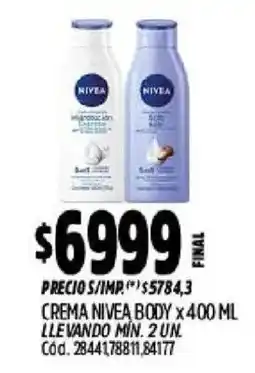 Supermercados Yaguar Nivea crema body oferta