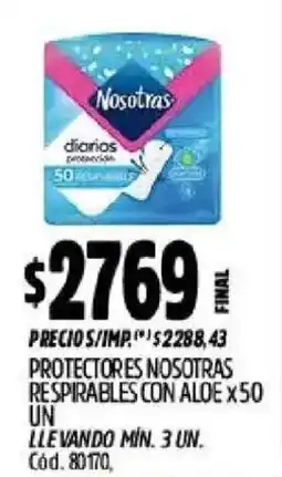 Supermercados Yaguar Nosotras protectores diarios oferta