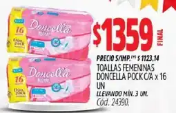 Supermercados Yaguar Doncella toallas femeninas oferta