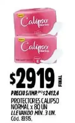 Supermercados Yaguar Calipso protectores diarios oferta