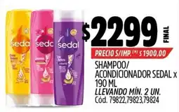 Supermercados Yaguar Sedal shampoo acondicionador oferta