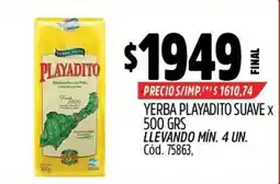 Supermercados Yaguar Yerba playadito suave oferta