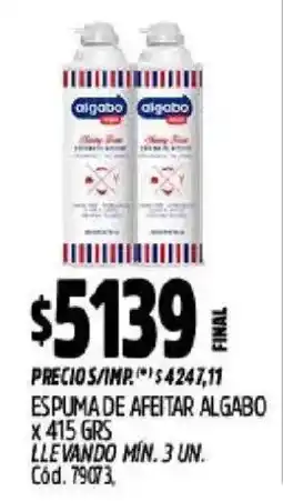 Supermercados Yaguar Algabo espuma de afeitar oferta