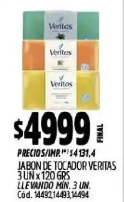 Supermercados Yaguar Veritas jabon de tocador oferta