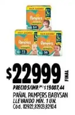 Supermercados Yaguar Pampers pañal babysan oferta