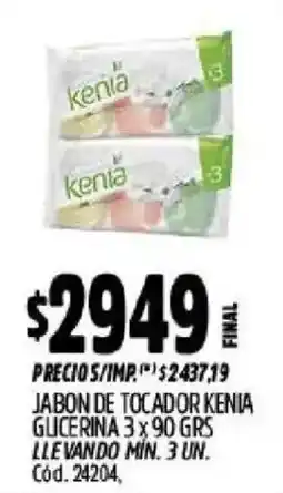 Supermercados Yaguar Kenia jabon de tocador oferta