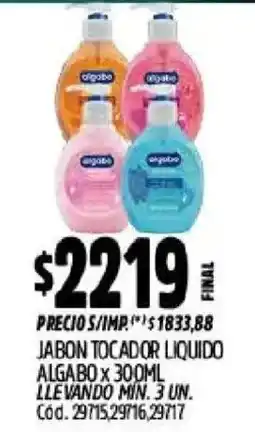Supermercados Yaguar Algabo jabon tocadador liquido oferta
