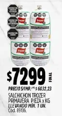 Supermercados Yaguar Trozer salchichon primavera oferta