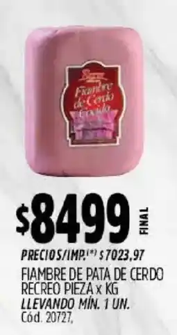 Supermercados Yaguar Fiambre de pata de cerdo oferta