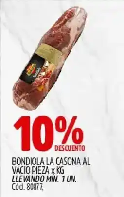 Supermercados Yaguar Bondiola la casona al vacio oferta