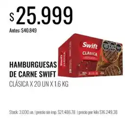 Super MAMI Swift hamburguesas de carne clásica oferta