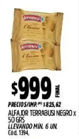 Supermercados Yaguar Terrabusi alfajor negro oferta