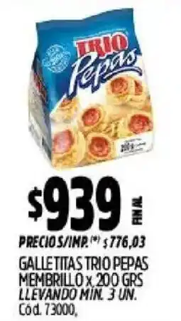 Supermercados Yaguar Trio pepas galletitas membrillo oferta