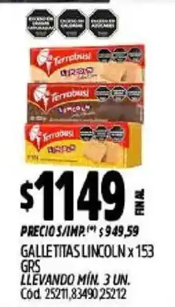 Supermercados Yaguar Terrabusi galletitas lincoln oferta