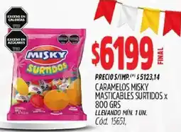 Supermercados Yaguar Misky caramelos masticables surtidos oferta