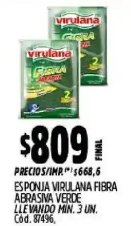 Supermercados Yaguar Virulana esponja fibra abrasiva verde oferta