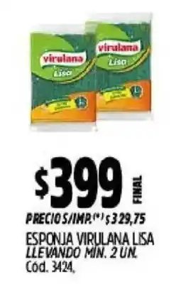 Supermercados Yaguar Virulana esponja lisa oferta