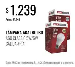 Super MAMI Akai lampara bulbo a60 classic 5w/6w calida-fría oferta