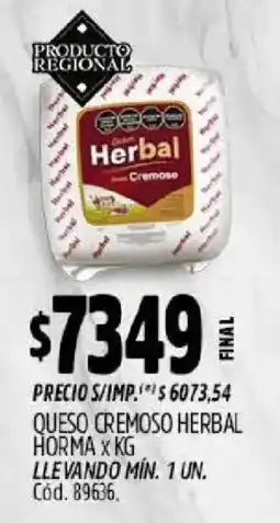 Supermercados Yaguar Herbal queso cremoso oferta