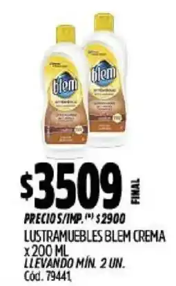 Supermercados Yaguar Blem lustramuebles crema oferta