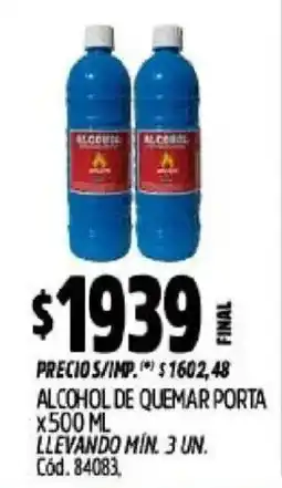 Supermercados Yaguar Alcohol de quemar porta oferta