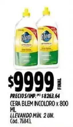 Supermercados Yaguar Blem cera incoloro oferta