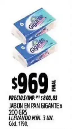 Supermercados Yaguar Gigante jabon en pan oferta
