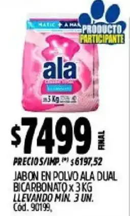 Supermercados Yaguar Ala jabon en polvo ala dual bicarbonato oferta
