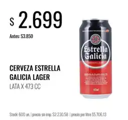 Super MAMI Estrella Galicia cerveza lager oferta