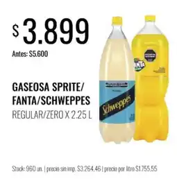 Super MAMI Schweppes gaseosa sprite/fanta/schweppes regular/zero oferta