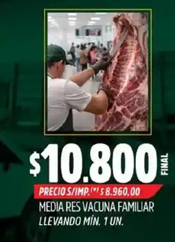 Supermercados Yaguar Media res vacuna familiar oferta