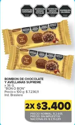 Carrefour Express Bon o bon bombon de chocolate y avellanas supreme oferta