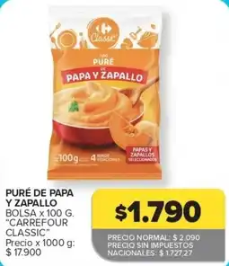 Carrefour Express Carrefour classic puré de papa y zapallo oferta