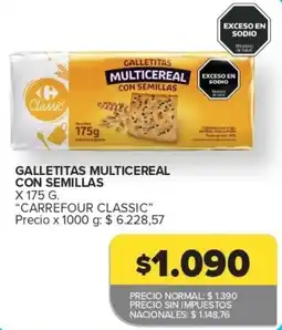 Carrefour Express Carrefour classic galletitas multicereal con semillas oferta