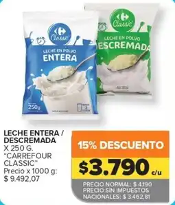 Carrefour Express Carrefour classic leche entera / descremada oferta