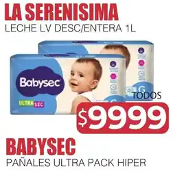 Masivos Babysec pañales ultra pack hiper oferta