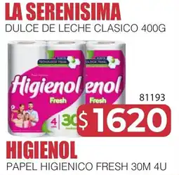 Masivos Higienol papel higienico fresh oferta