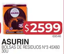 Masivos Asurin bolsas de residuos n°3 oferta
