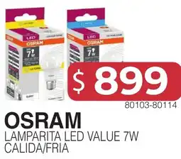 Masivos Osram lamparita led value 7W calida/fria oferta