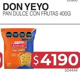 Masivos Valente pan dulce con frutas oferta